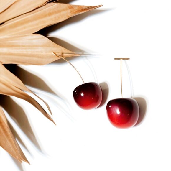 Cherry drop earrings S375 - Picture 1 of 3